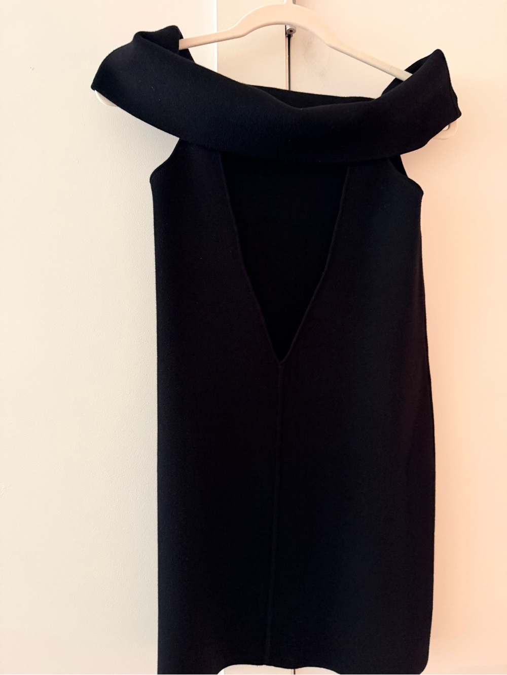 Black Off-Shoulder V-Neck Women’s Dress